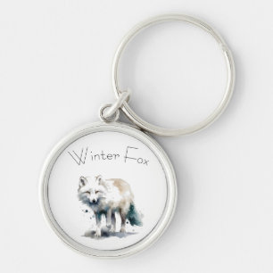 Arctic Beauty: Winter Fox custom Keychain