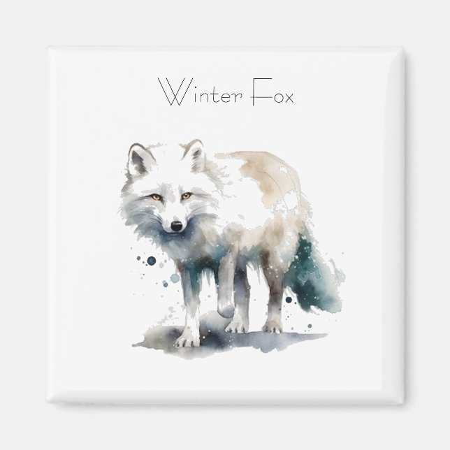Arctic Beauty: Winter Fox custom Magnet (Front)