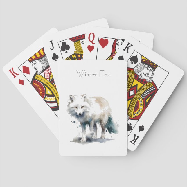 Arctic Beauty: Winter Fox custom Playing Cards (Back)