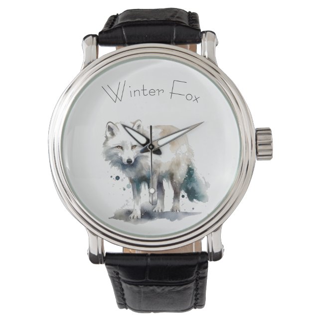 Arctic Beauty: Winter Fox custom Watch (Front)