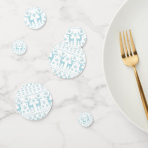 Arctic Blue Folk Art Winter Theme Confetti