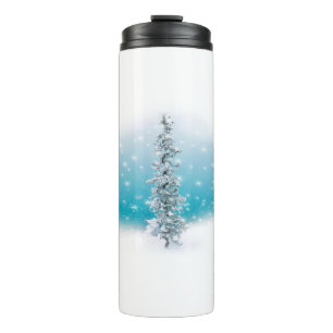 Arctic blue Holiday tree Thermal Tumbler