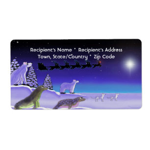 Arctic Christmas Eve Étiquettes d'expédition