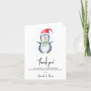 Arctic cute Penguin thank you baby shower  Card