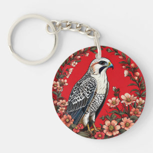 Arctic Falcon Wildlife Charm Gift Keychain