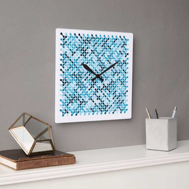 Arctic Flow – Blue Rhythm Square Wall Clock (Office)