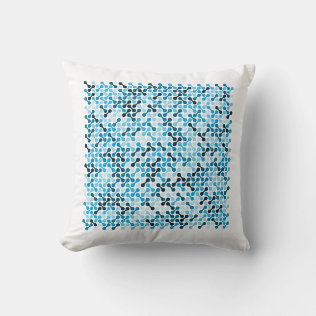Arctic Flow – Blue Rhythm Throw Pillow (Front)