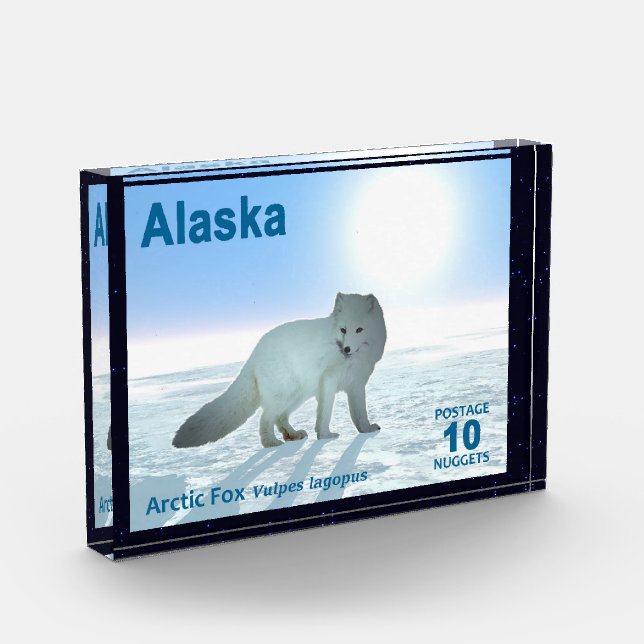 Arctic Fox - Alaska Postage Photo Block (Left)
