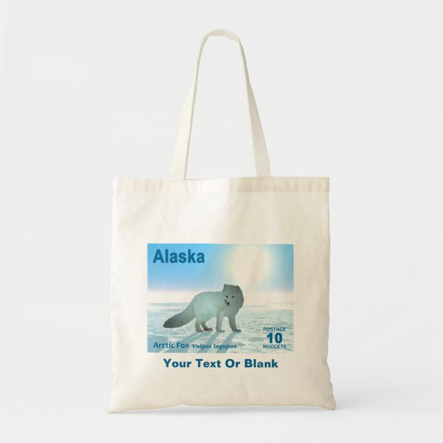 Arctic Fox - Alaska Postage Tote Bag (Front)