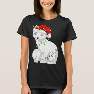 Arctic Fox Animal Lover Xmas Santa Hat Arctic Fox  T-Shirt
