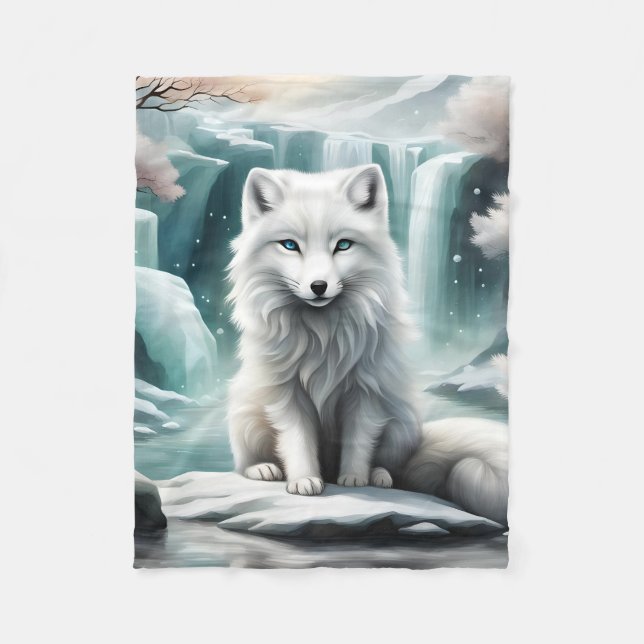 Arctic Fox Fleece Blanket (Front)