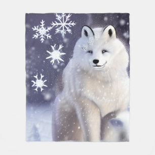 Arctic Fox  Fleece Blanket