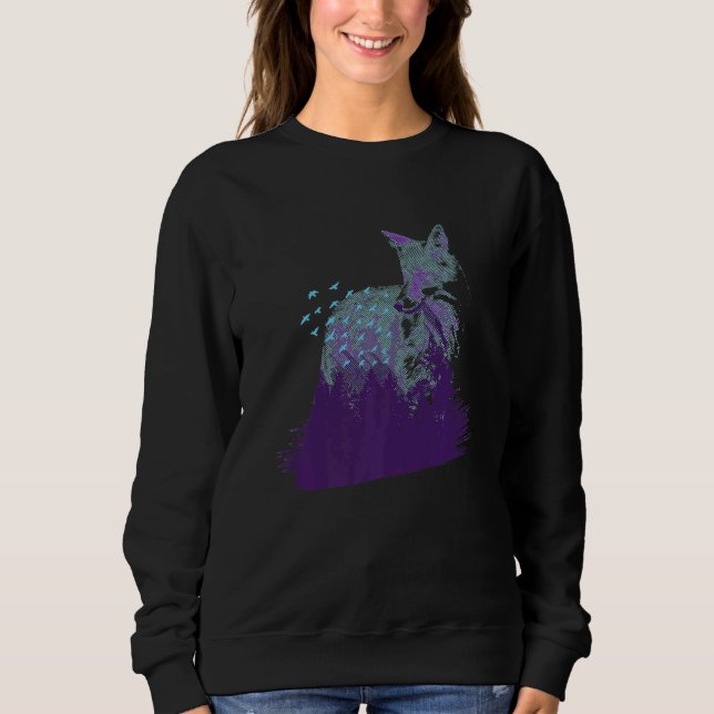 Arctic Fox Forest Landscape White Arctic Fox  Anim Sweatshirt (Front)