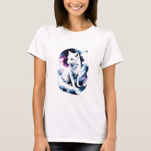 Arctic Fox in Nebula T-Shirt