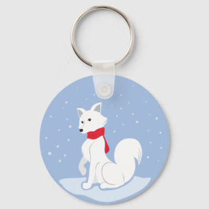 Arctic Fox Keychain