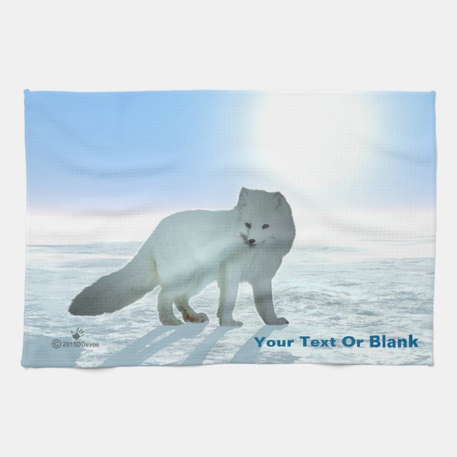 Arctic Fox Kitchen Towel (Horizontal)