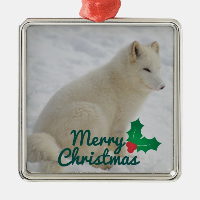 Arctic Fox Metal Ornament (Front)