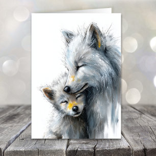 Arctic Fox Mother's Day Holiday Card