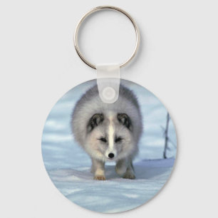 Arctic Fox on snow Keychain
