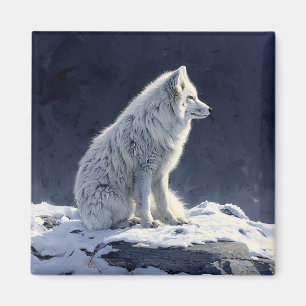 Arctic Fox Painting Magnet