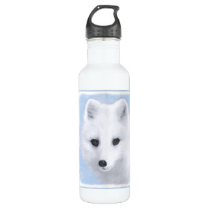 Arctic Fox Painting - Original Wildlife Art 710 Ml Water Bottle