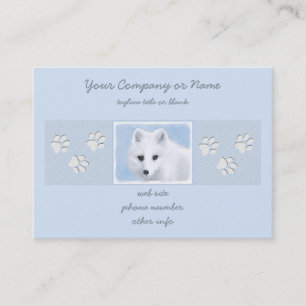 Arctic Fox Painting - Original Wildlife Art Business Card