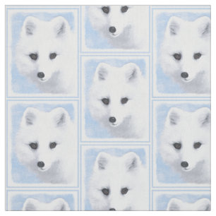 Arctic Fox Painting - Original Wildlife Art Fabric