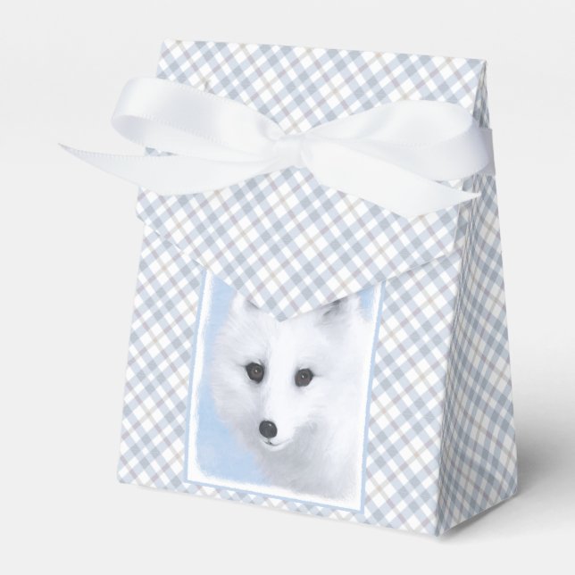 Arctic Fox Painting - Original Wildlife Art Favor Box (Front Side)