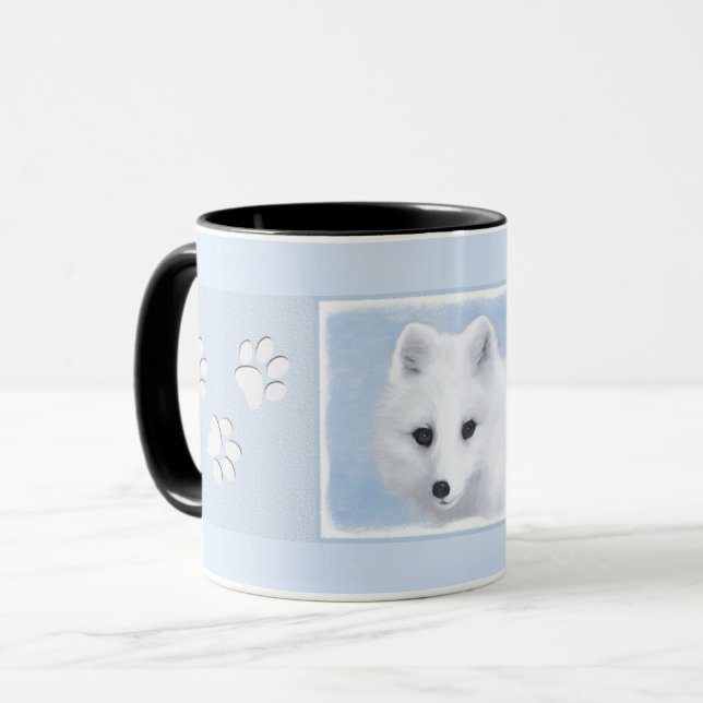Arctic Fox Painting - Original Wildlife Art Mug (Front Left)