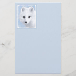 Arctic Fox Painting - Original Wildlife Art Stationery
