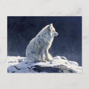 Arctic Fox Painting Postcard