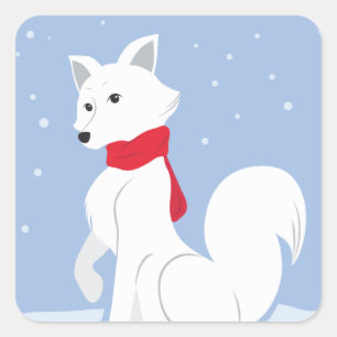 Arctic Fox Square Sticker