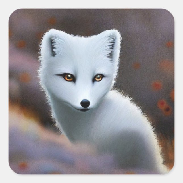 Arctic Fox Square Sticker (Front)
