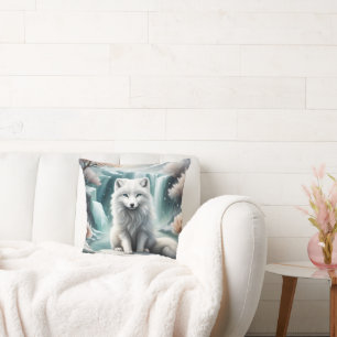 Arctic Fox Throw Pillow