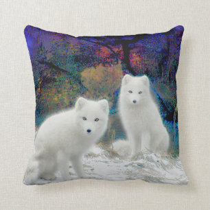 Arctic Fox Throw Pillow