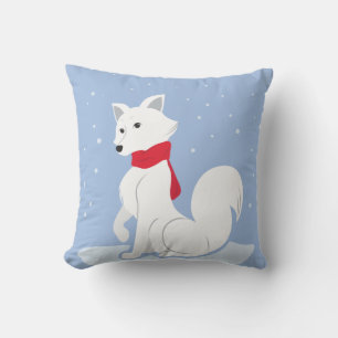 Arctic Fox Throw Pillow