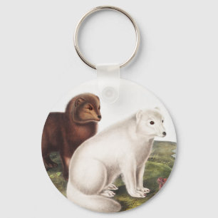 Arctic Fox (Vulpes lagopus) Illustration Keychain