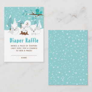 Arctic Fox Winter Wonderland Diaper Raffle Enclosure Card