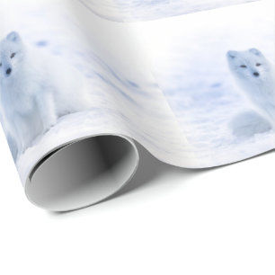 Arctic fox wrapping paper
