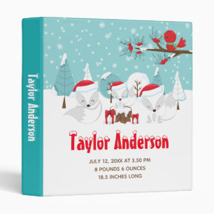 Arctic Foxes Christmas Wonderland Birth Statistics Binder