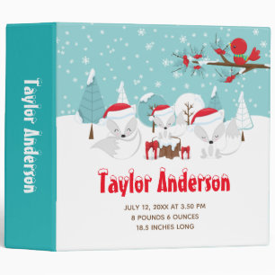 Arctic Foxes Christmas Wonderland Birth Statistics Binder