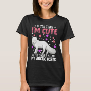 Arctic Foxes Heart Valentine's Day Animal For Wome T-Shirt
