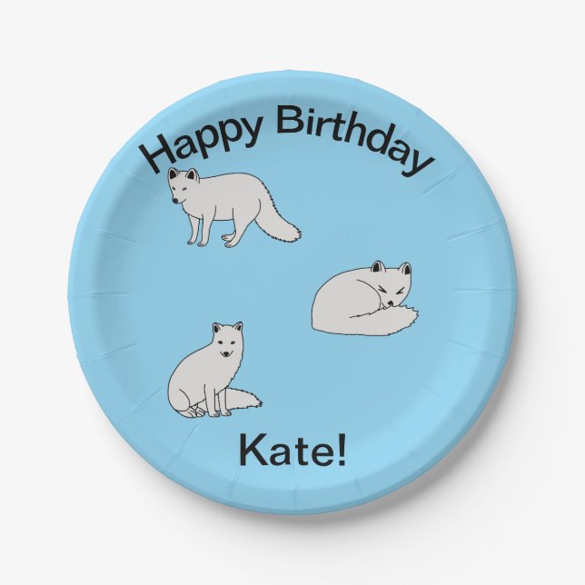 Arctic Foxes Paper Plate (Front)