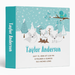 Arctic Foxes Winter Wonderland Birth Statistics Binder