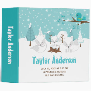 Arctic Foxes Winter Wonderland Birth Statistics Binder