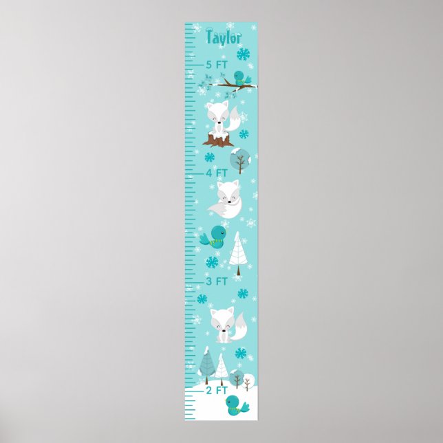 Arctic Foxes Winter Wonderland Growth Chart (Front)