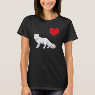 Arctic Foxes With Heart Balloon Valentines Day Lov T-Shirt