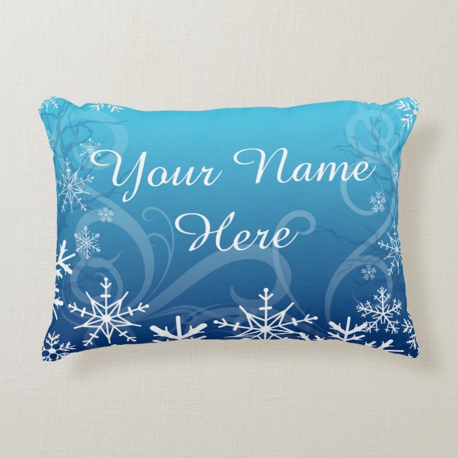 Arctic Frozen Snowdrift Personalized Decorative Pillow (Front)