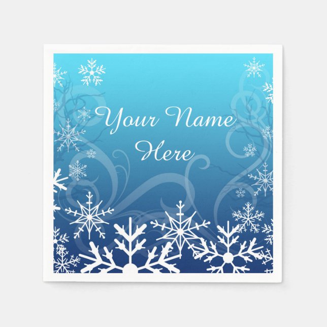 Arctic Frozen Snowdrift Personalized Napkin (Front)