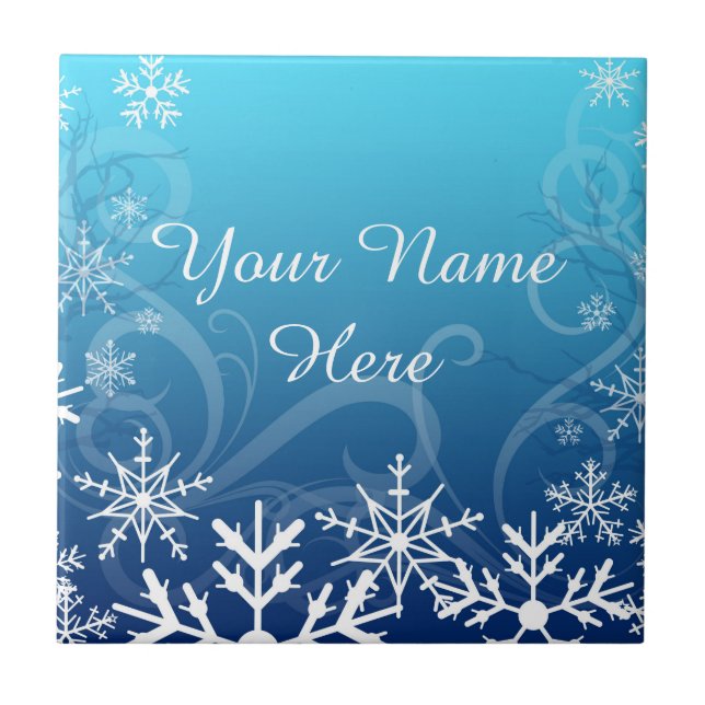 Arctic Frozen Snowdrift Personalized Tile (Front)